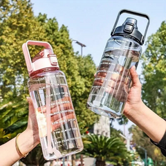 Motivational Time Marker Water Bottle with Straw – Leakproof Fitness Hydration Bottle