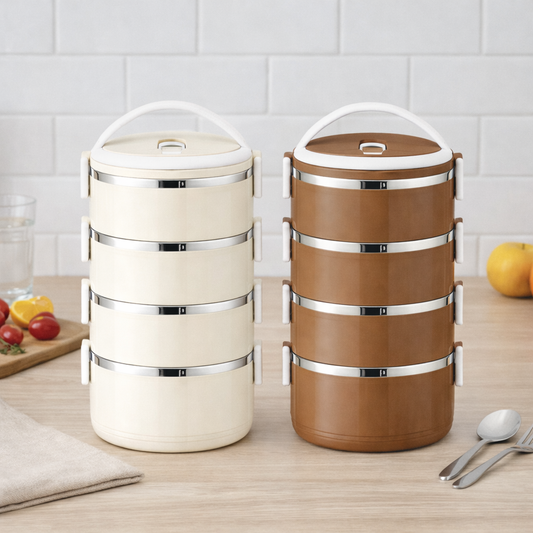 Portable Multi-Layer Lunch Box with Cutlery – Leakproof Food Container