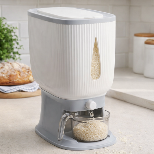 Rice Dispenser with Measuring Cup | Airtight Rice Storage Container