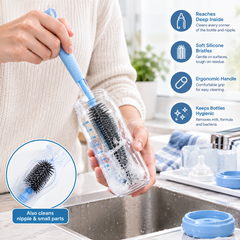 Portable Baby Bottle Cleaning Brush Set Multi-Size Bottle & Nipple Cleaning Kit