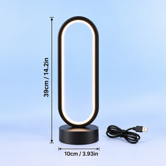 3 Color Minimalist Ring Frame Table Lamp Modern LED Bedside & Desk Lamp