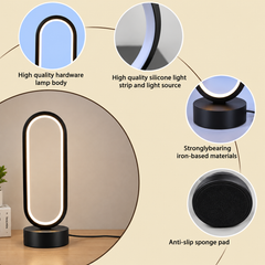 3 Color Minimalist Ring Frame Table Lamp Modern LED Bedside & Desk Lamp