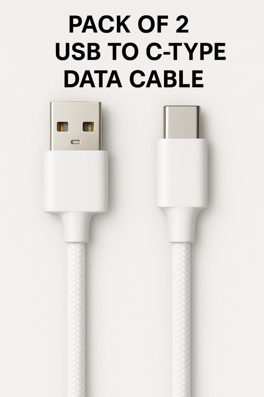 Pack of 2 Type-C Fast Charging Data Cables – Durable USB-C Cords