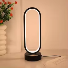 3 Color Minimalist Ring Frame Table Lamp Modern LED Bedside & Desk Lamp