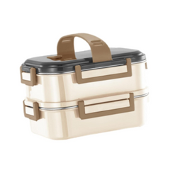 2-Tier Leakproof Lunch Box with Compartments & Handle – Portable Bento Food Storage Box