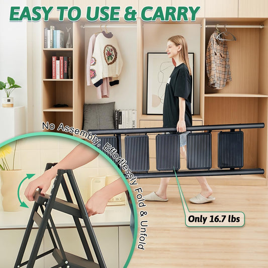 StepUp Max Heavy-Duty Foldable Ladder – 5-Step Non-Slip Multipurpose