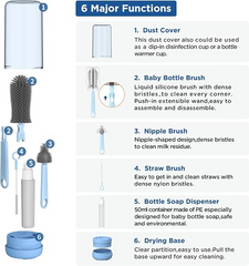 Portable Baby Bottle Cleaning Brush Set  Multi-Size Bottle & Nipple Cleaning Kit