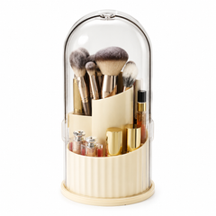 360° Rotating Makeup Organizer with Transparent Cover