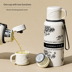 ThermoSip 2-in-1 Vacuum Flask Bottle with Cup Lid