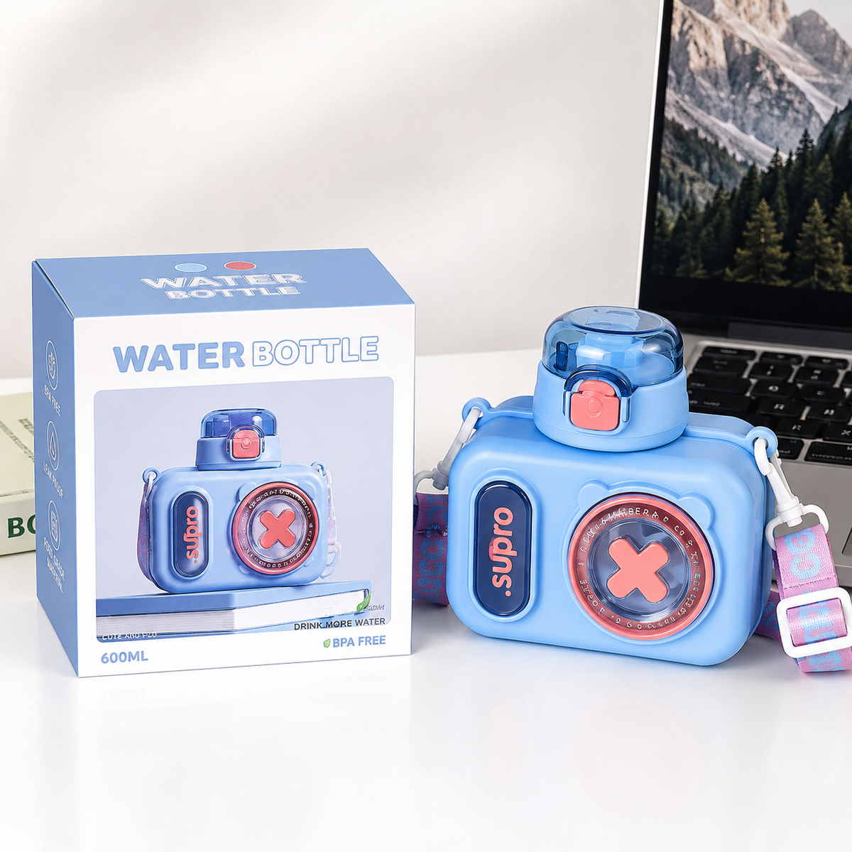 SnapSip Multi-Color Camera Water Bottle for Kids