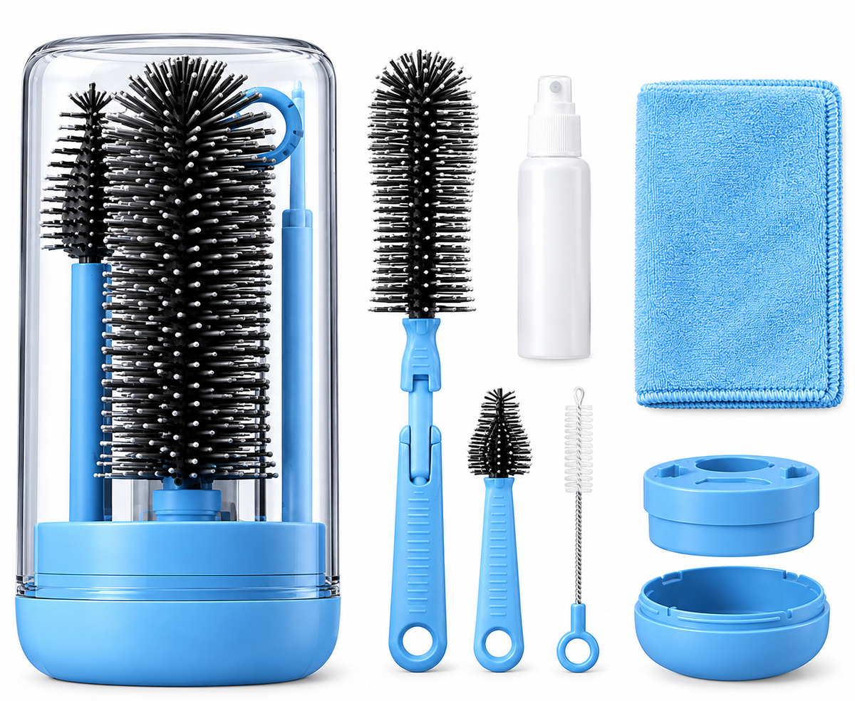 Portable Baby Bottle Cleaning Brush Set  Multi-Size Bottle & Nipple Cleaning Kit