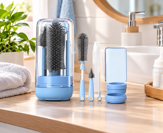 Portable Baby Bottle Cleaning Brush Set  Multi-Size Bottle & Nipple Cleaning Kit