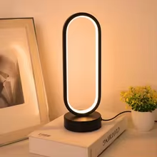 3 Color Minimalist Ring Frame Table Lamp  Modern LED Bedside & Desk Lamp