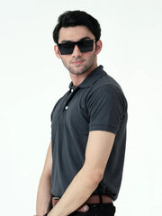 Grey Basic Polo Shirt For Men
