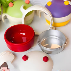 Cute Cartoon Baby Food Bowl with Dual Handles – Spill-Proof Design