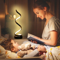 Spiral LED Table Lamp with Adjustable Brightness USB Rechargeable Desk Light