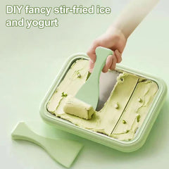 Rolled Ice Cream Maker Pan – DIY Frozen Yogurt & Dessert Plate with Scrapers