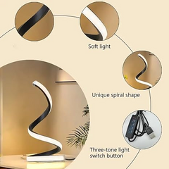 Spiral LED Table Lamp – Modern S-Shaped Decorative Desk Light